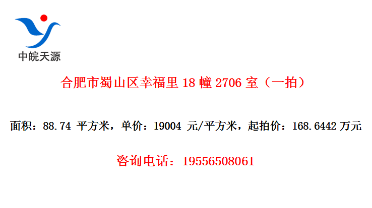 合肥市蜀山区幸福里18幢2706室（一拍）