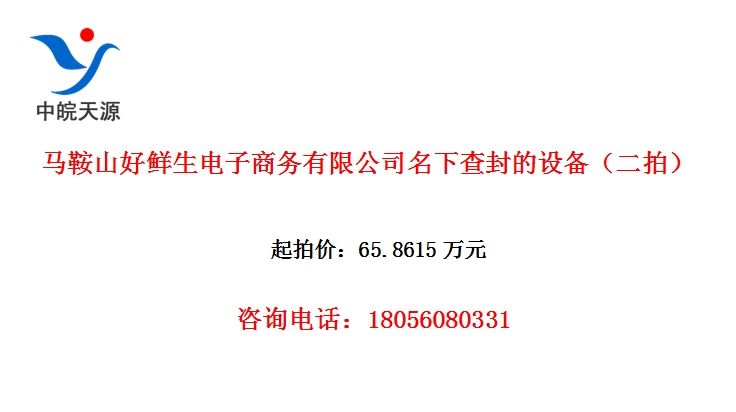 马鞍山好鲜生电子商务有限公司名下查封的设备（二拍）
