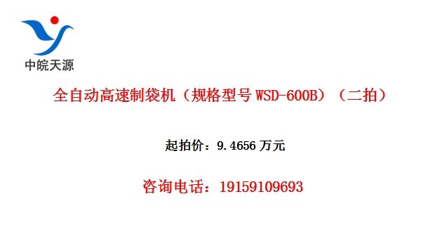 全自动高速制袋机(规格型号WSD-600B)(二拍)
